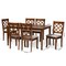 Baxton Studio Verner Modern and Contemporary Grey Fabric and Walnut Brown Finished Wood 7-Piece Dining Set 174-10541-10520-Zoro - alternate 7